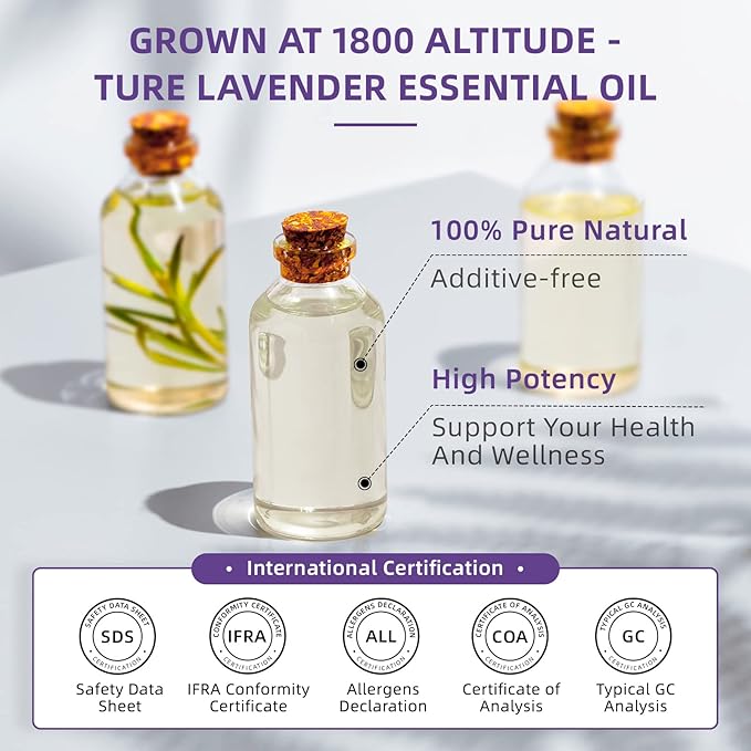 HIQILI Lavender Essential Oil for Aromatherapy, Candle & Soap Making