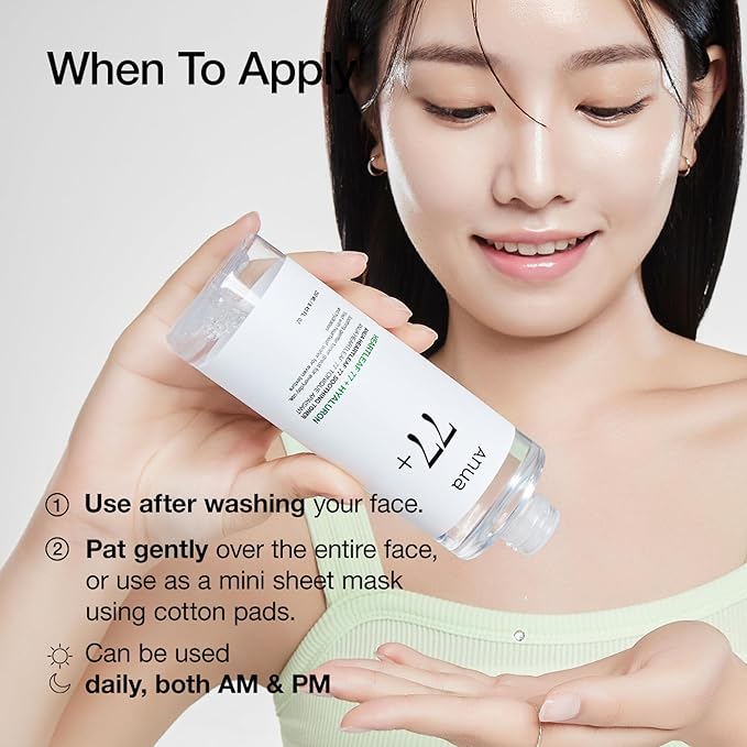 Anua Heartleaf 77 Soothing Toner, Moisturizing & Calming Facial Toner for Glass Skin, Hyaluronic Acid, Lightweight Hydration for Sensitive Skin, Redness Relief,Skin Cooling,Korean Skin Care,16.9 fl.oz