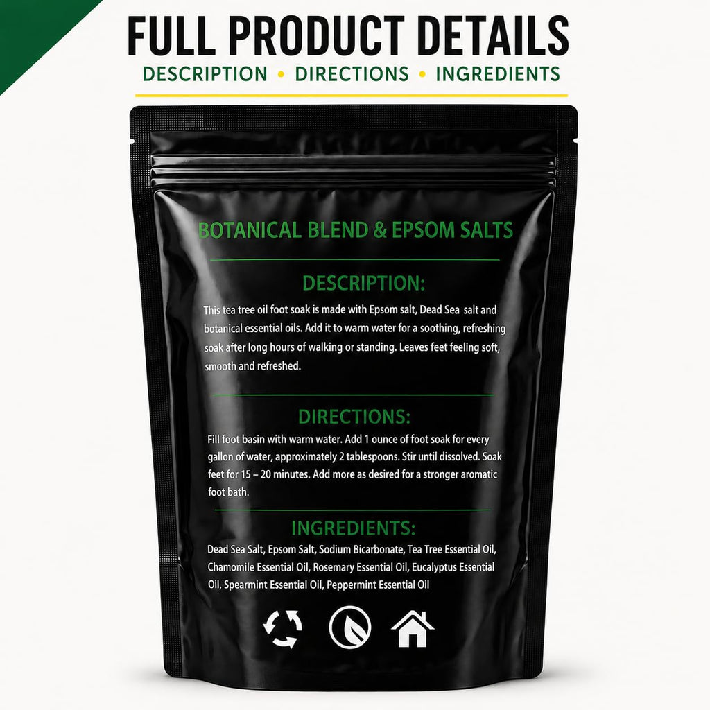 Tea Tree Oil Foot Soak for Foot Bath and Foot Soaking Tub, 16 oz