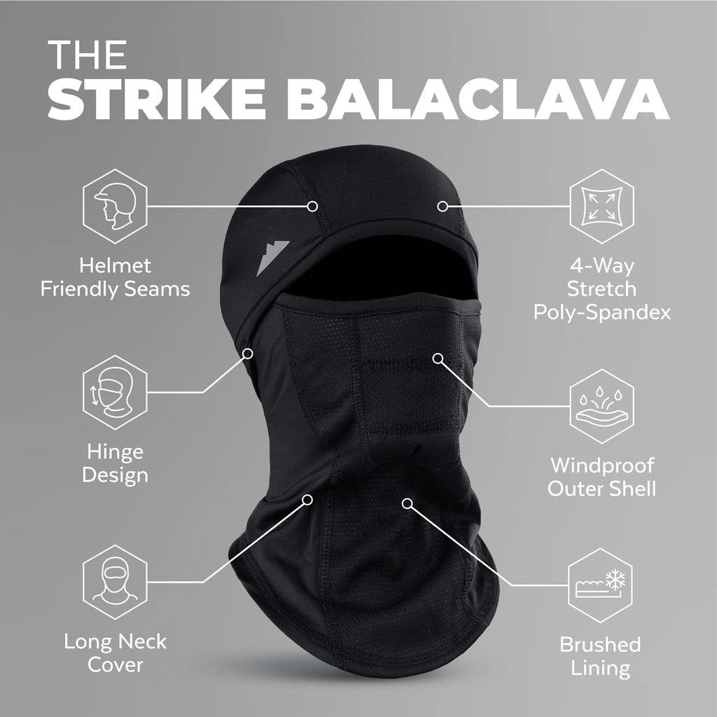 Balaclava Ski Mask - Winter Face Mask for Men & Women - Shiesty Full Face Cover - Cold Weather Snow Gear for Skiing, Snowboarding, Running & Motorcycle - Pasamontañas para Hombre - Black