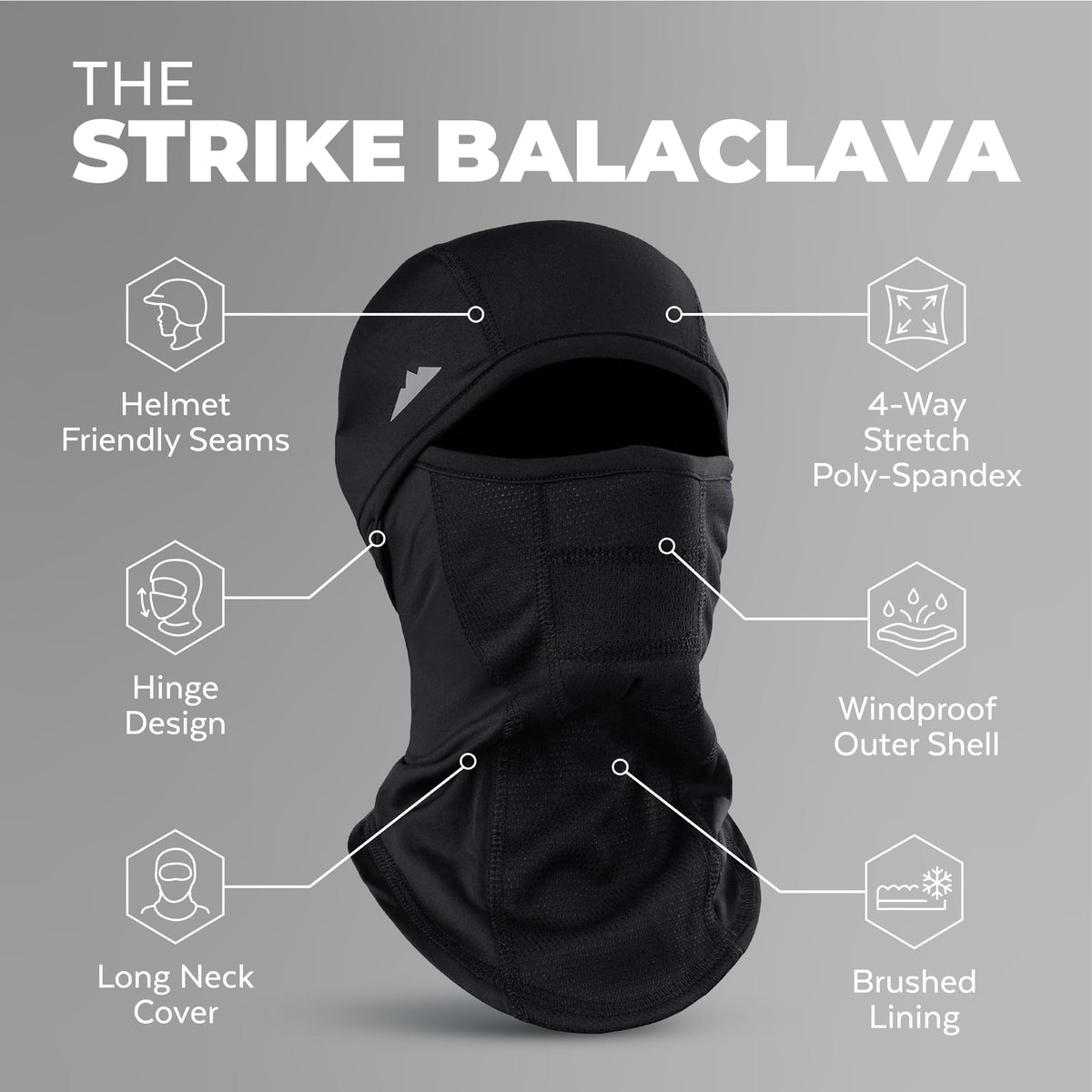 Balaclava Ski Mask - Winter Face Mask for Men & Women - Shiesty Full Face Cover - Cold Weather Snow Gear for Skiing, Snowboarding, Running & Motorcycle - Pasamontañas para Hombre - Black