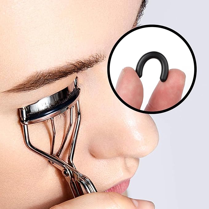 48PCS Eyelash Curler Refill Pads Compatible with Shiseido Eye Lash and Cosmetic Accessory, Silicone Soft Rubber Curler for Universal Eyelash Curler, Black