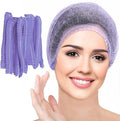 Disposable Bouffant Caps, 21inches Hair Net, Elastic Dust Cap for Food Service, Kitchen Head Cover (Purple)