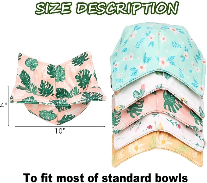 ROGITU Cotton Microwavable Bowl Cozy, Microwave-Safe Hot Bowl Holders, Soup bowl Cozy Hot Pads (Tropical Plants)