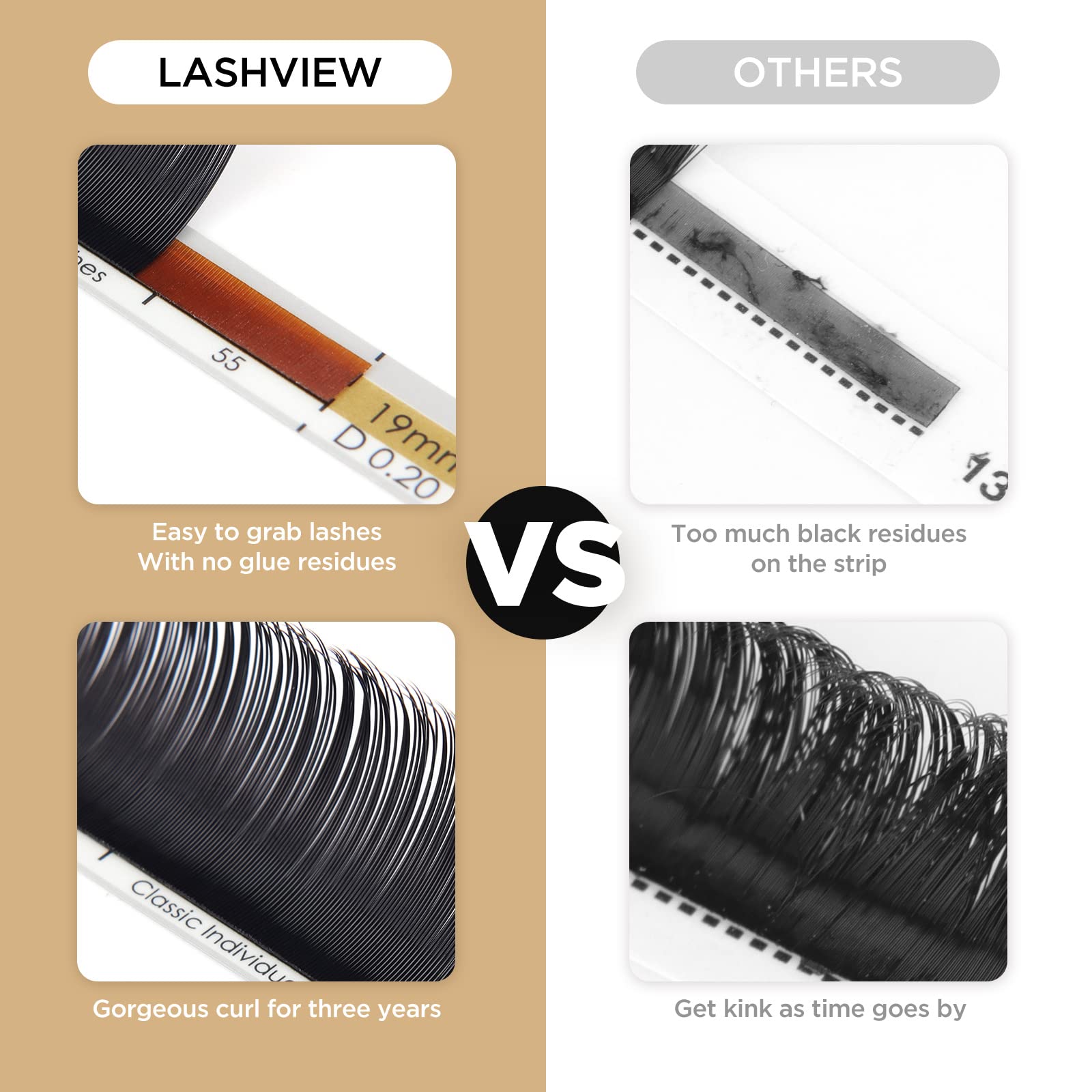 LASHVIEW Eyelash Extensions,Individual Lashes, Premium Single &Classic Lashes,0.18 Thickness C Curl 15-20mm Mixed Tray,Natural Semi Permanent Eyelashes,Soft Application-Friendly,Mink Lashes