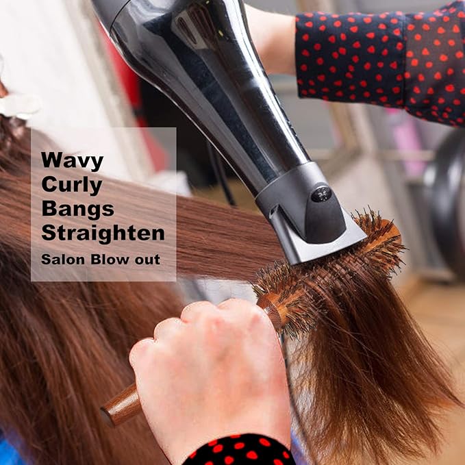 BESTOOL Round Brush for Drying, Boar Bristle Hair Brush, Large Round Style Brush for Women and Men, Smoothing, Curling, Adding Shine (2.5 Inch)