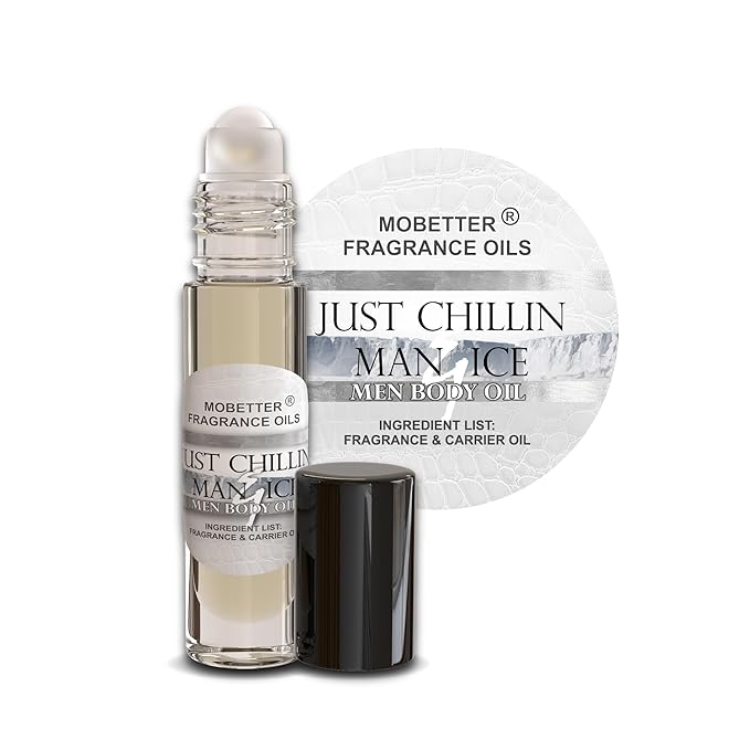 MOBETTER FRAGRANCE OILS Just Chillin Man & Ice Men Cologne Body Oil 1/3 oz roll on Glass Bottle