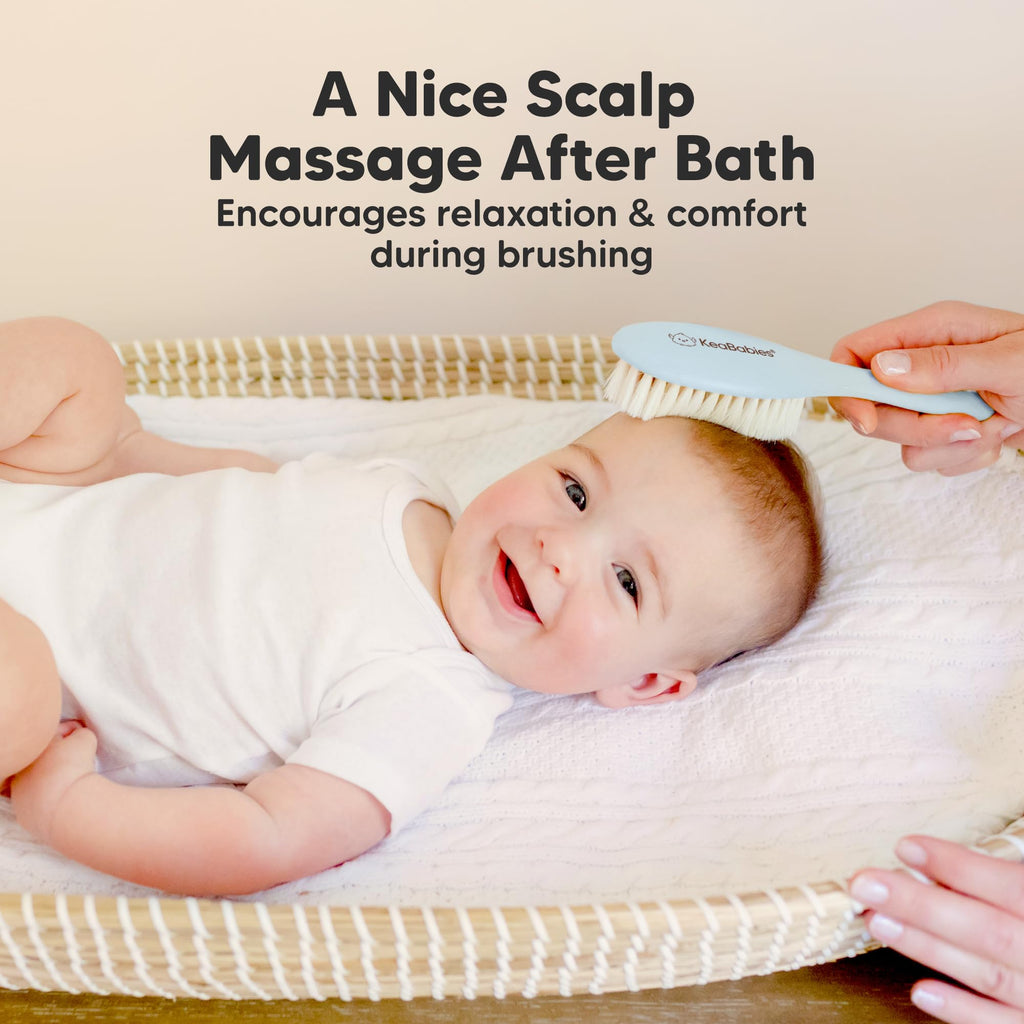 Wooden Baby Hair Brush for Toddler, Infant Cradle Cap (Frost, Regular)