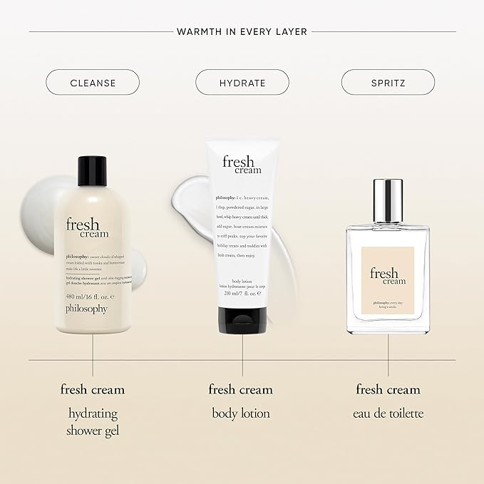 philosophy fresh cream body lotion - with notes of vanilla, heliotrope & tonka bean - 7 fl oz