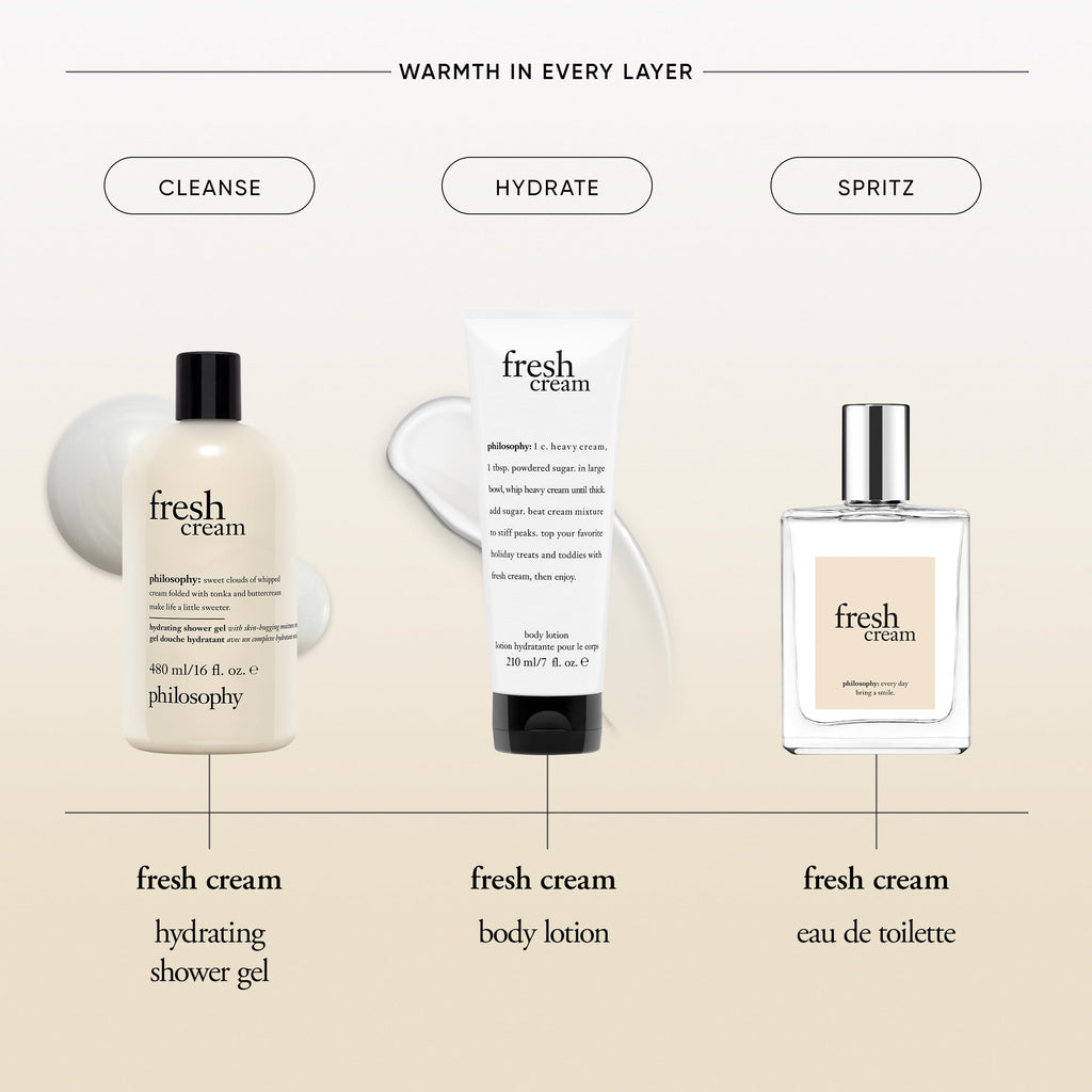 philosophy fresh cream body lotion - with notes of vanilla, heliotrope & tonka bean - 7 fl oz