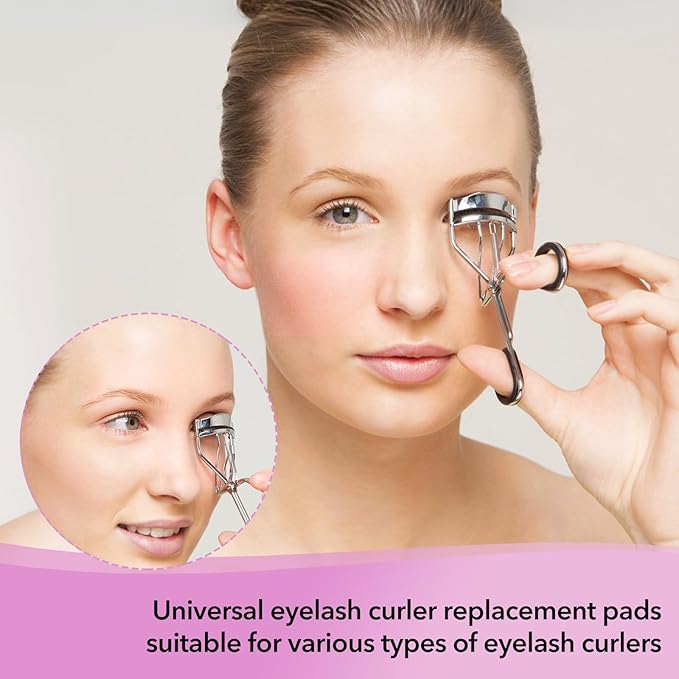 100PCS Eyelash Curler Refills, Compatible with Tweezerman (Black)