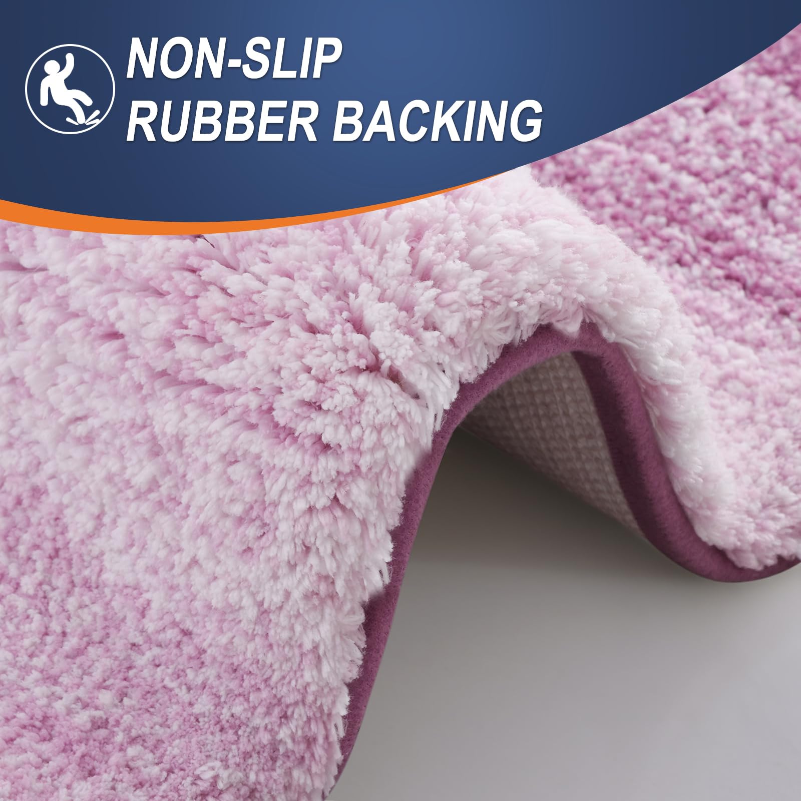 OLANLY Micorfiber Bathroom Rug Set 2 Piece, 30"x20"+24"x16"