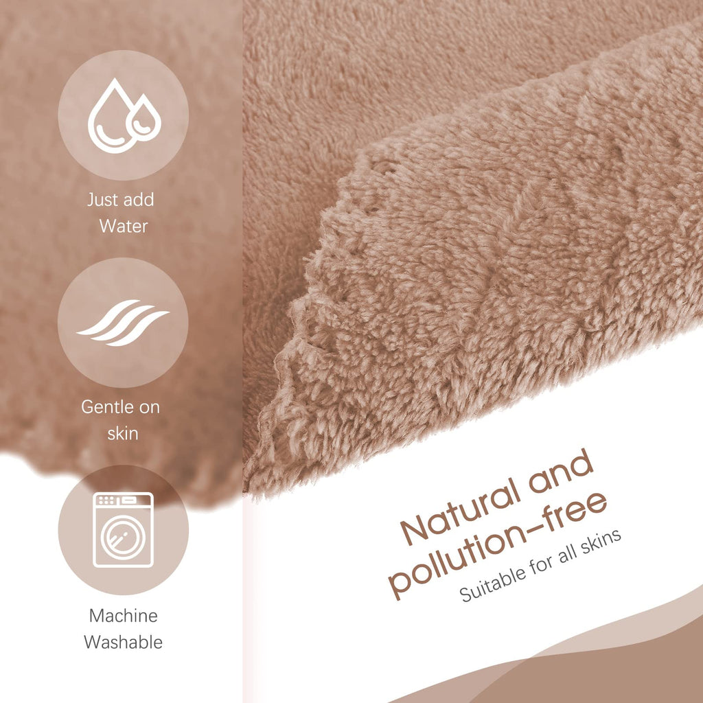 Syhood 12 Pack Face Towels Reusable Makeup Remover Cloths,Brown