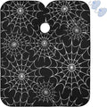 Visesunny Barber Cape with Spiders Web Decorative Pattern - Polyester Hair Cutting Salon Apron - Anti-Static, Water-Resistant Shaving Cloth