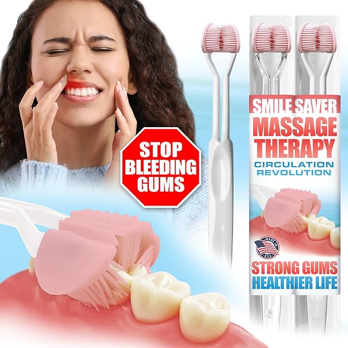 SMILE SAVER 360° Therapeutic Gum Massage for Bleeding Gums, Sensitivity, TMJ & Bruxism – Smile Anti-Aging: Spa Treatment for Your Smile – Morning Massage for Healthy Gums - Made in America