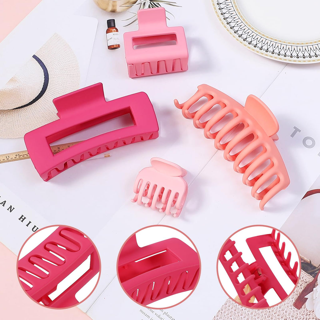 Hair Claws 16 Pcs Hair Clips for Women Thin Thick Curly Hair Large and Small Matte Banana Clips Strong Hold Nonslip