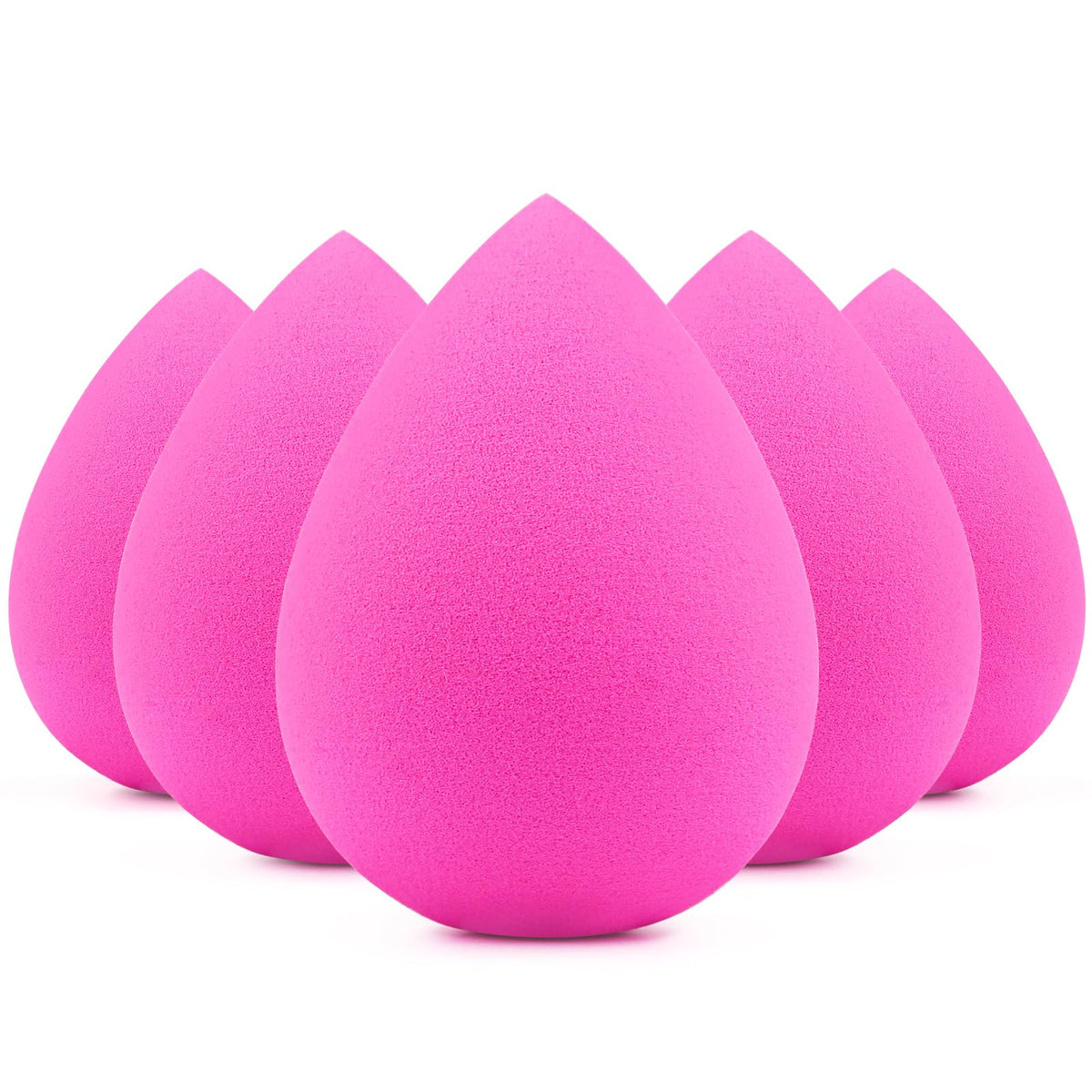 BEAKEY Makeup Sponges 5 Pack, Rose Pink Beauty Sponge for Foundation