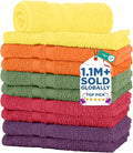 DAN RIVER 10 Pack Wash Cloths for Showering [11x11] - 100% Cotton Washcloths Premium Quality Flannel Face Cloths for Bathroom, Highly Absorbent and Soft Feel Wash Clothes, Assortment 6