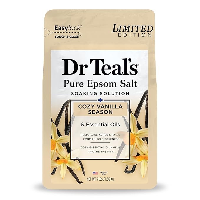 Dr Teal's Epsom Salt Magnesium Soak, Vanilla Comfort, 3 lbs