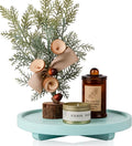 Round Decorative Tray Farmhouse Kitchen Decor Soap Dish, 10" Light Blue