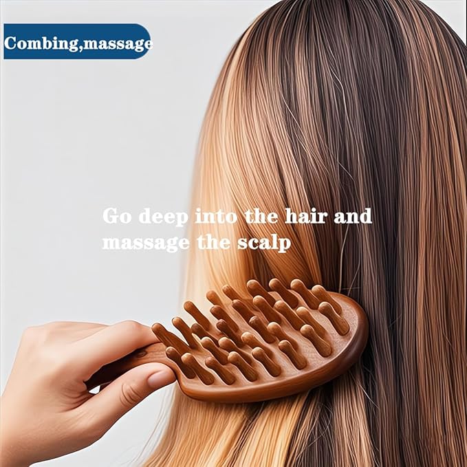 BEENIFIC Scalp Massager Hair Growth Brush,Head Massager Scalp Stress Relax Dandruff Comb,Wooden Scalp Exfoliator Head Scratcher,Unisex (Sandalwood)