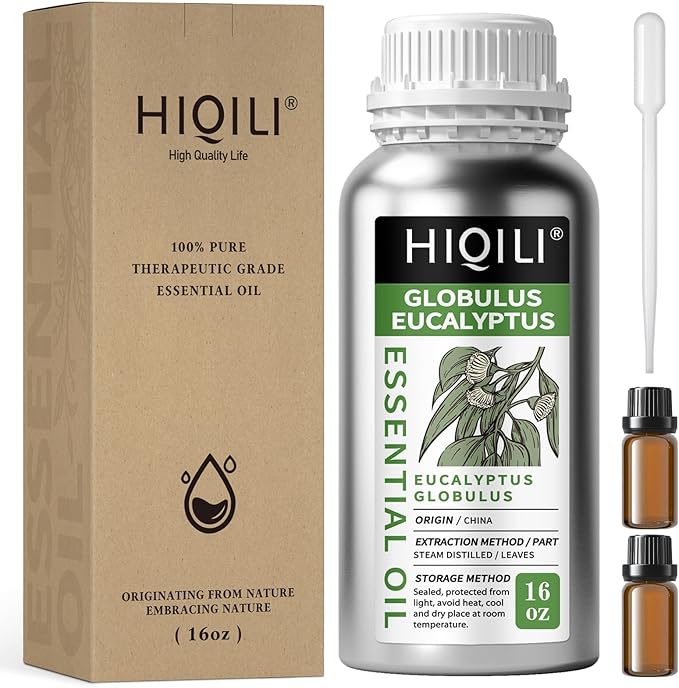 HIQILI Eucalyptus Essential Oil for Spray, Diffuser & Skin
