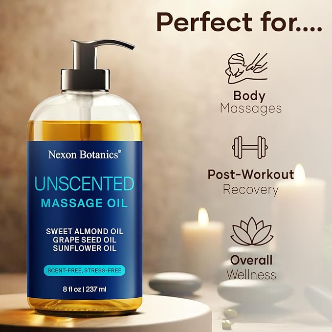 Unscented Massage Oil for Massage Therapy & Gua Sha 8 fl oz
