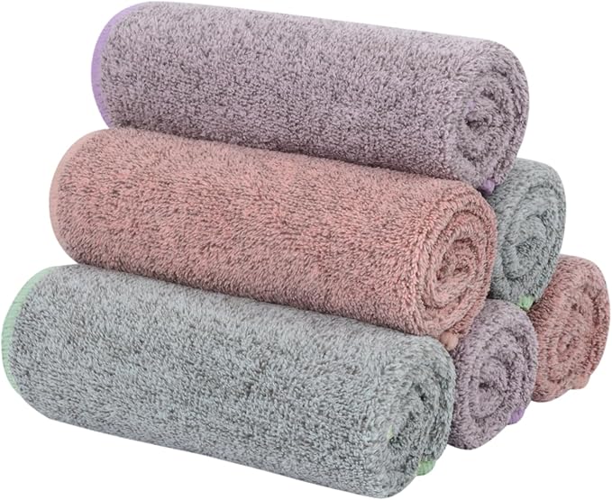 SINLAND Microfiber Face Cloths Highly Absorbent Washcloths Soft Feel Fingertip Towels Multi-Purpose Wash Cloths for Bathroom, Gym, Hotel, Spa and Kitchen, 12Inch x 12Inch
