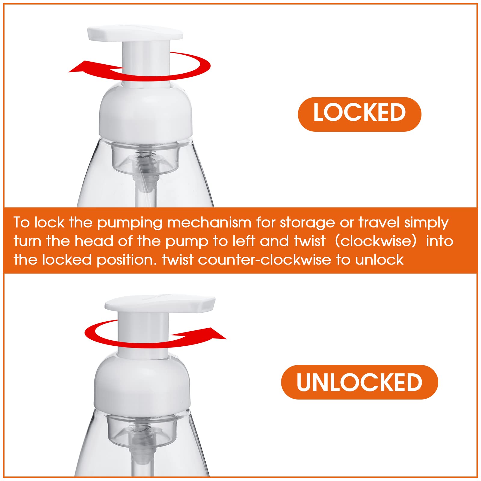 Eboot 12 Pcs 8 oz Foaming Soap Dispenser Foaming Pump Bottle Travel Hand Soap Pump Foam Dispenser Bottle Plastic Press Bottles Empty Refillable Plastic Container for Liquid Shampoo