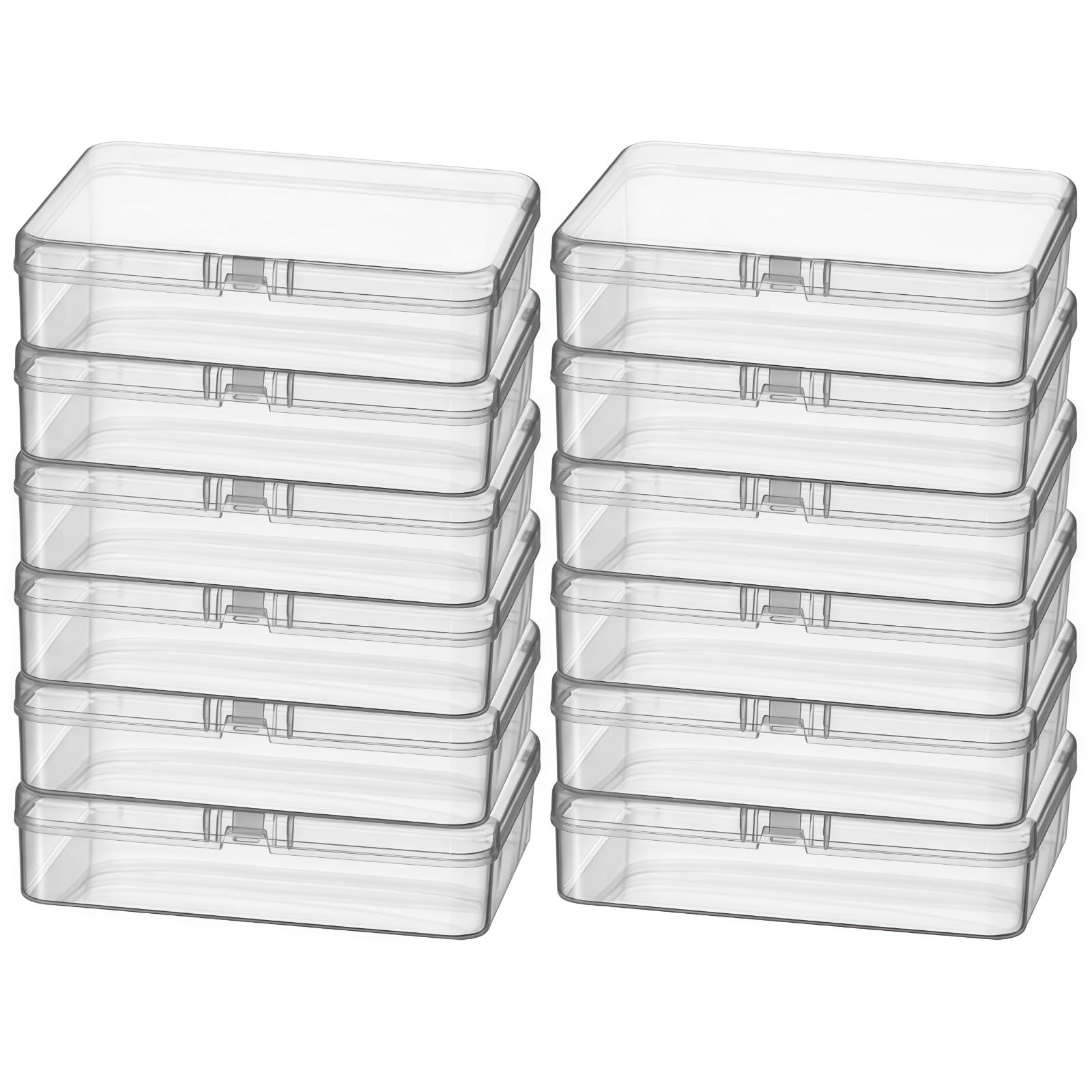 Thintinick Rectangular Clear Plastic Storage Containers, 12 Pack