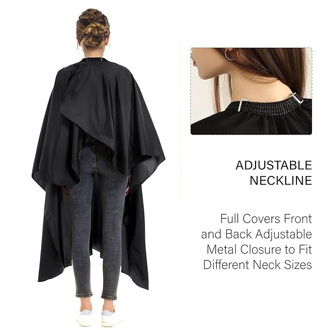 64" x 56" Waterproof Barber Cape for Men – Adjustable Neck Salon Cape – Professional Haircut Supplies