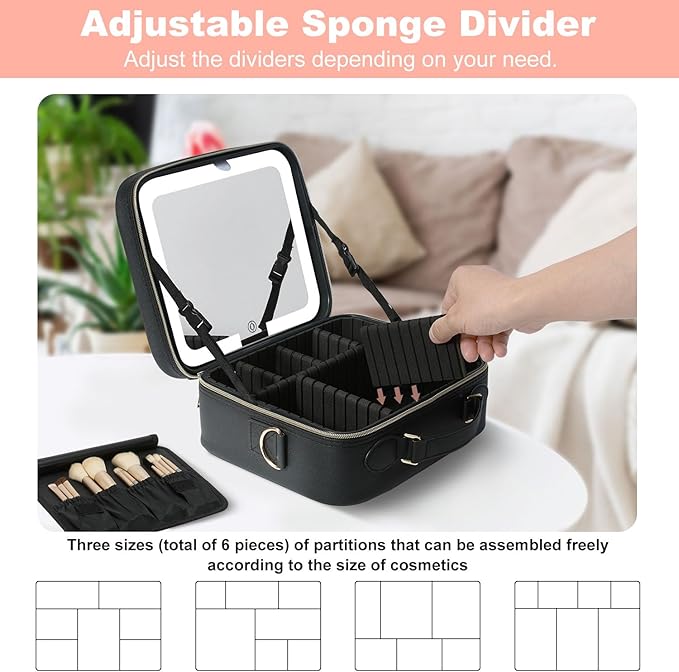 Mocado Travel Makeup Bag with Mirror Travel Makeup Organizer Makeup Case