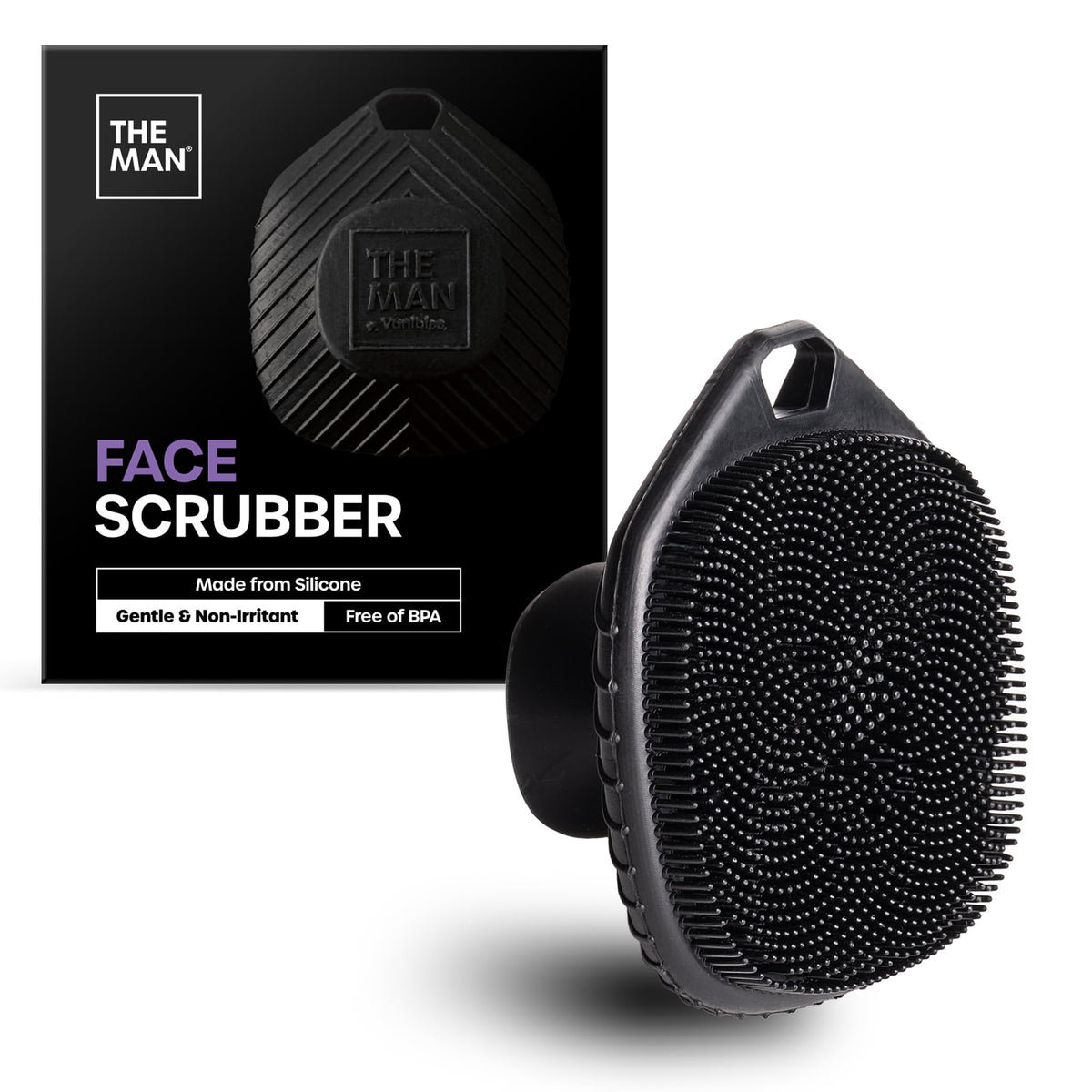 The Man Silicone Face Scrubber for Men, Face Cleansing Brush