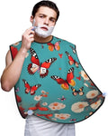 Tea Cups With Roses Romantic Shabby Print Beard Bib Shaving Apron, Beard Hair Trimming Cape Gift For Dad