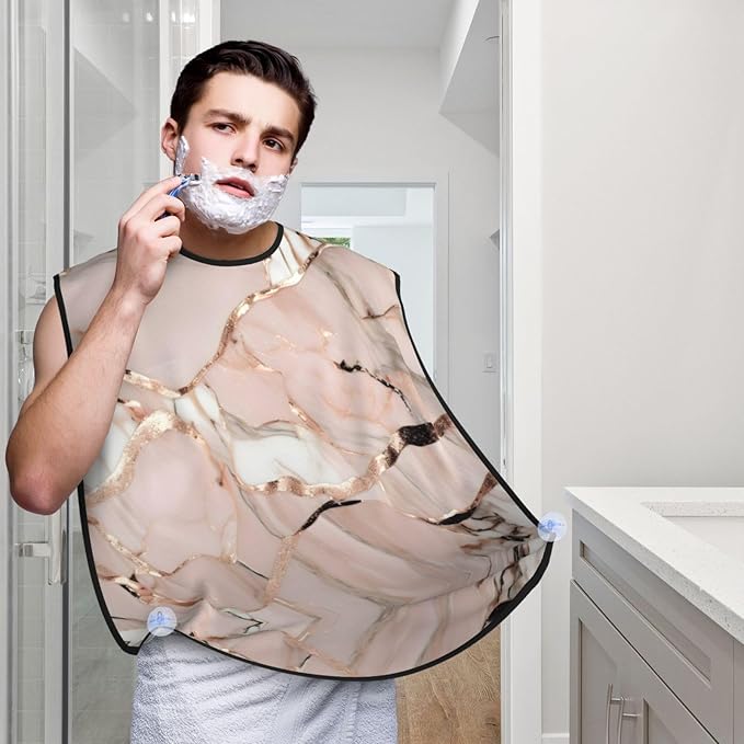 Rabbit Background Print Beard Bib Shaving Apron, Beard Hair Trimming Cape Gift For Dad