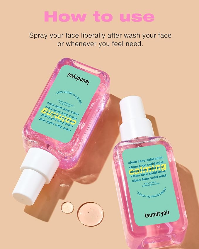 LAUNDRYOU Hydrating Jelly Mist | Soothing Facial Spray with Probiotics for Skin Barrier Support | Lightweight & Moisturizing | Korean Skin Care (3.38 fl oz)