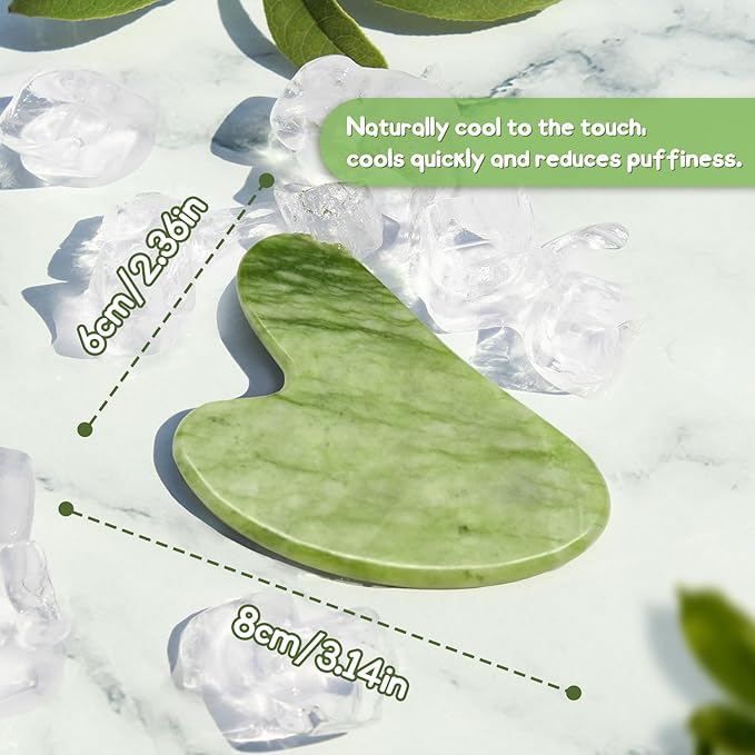 Flagest Jade Gua Sha Facial Tool,100% Genuine Guasha Stone