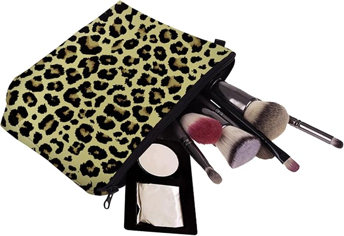 Aiphamy Cute Travel Makeup Bag Cosmetic Bag Small Pouch Gift for Women (Leopard Print)