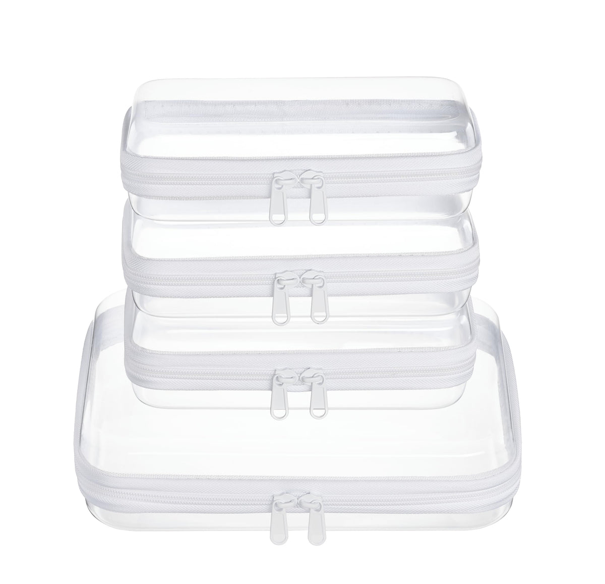 Zipper Pouches Nesting Set, Hard Shell Toiletry Bag (1 Tall M + 2M + 6S)