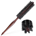 DOPENSPI Boar Bristle Round Hair Brush, Small Round Hair Brush with Wooden Handle Portable Beard Brushes for Men Boar Bristle Brushes for Men & Women