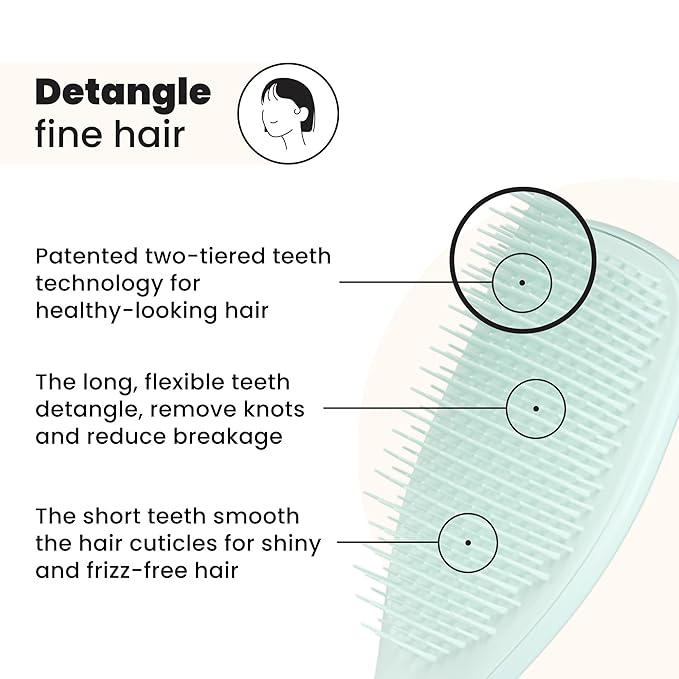 Tangle Teezer Fine Ultimate Detangler Brush for Fine Hair, Ice Blue