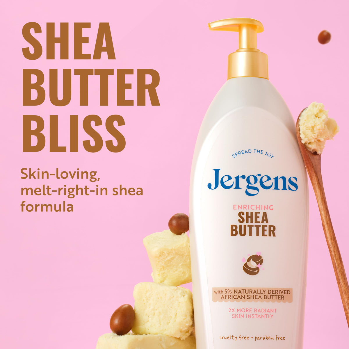 Jergens Shea Butter Body Lotion, Deep Moisturizer for Dry Skin, 16.8 fl oz