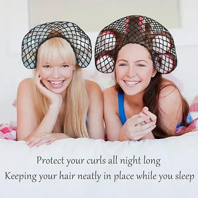 6 Pcs Triangle Hair Net Women Black Mesh Extra Large Sleeping Plopping Cap Salons Holding Drying Curly Hair Styles for Rollers Good Service Workers
