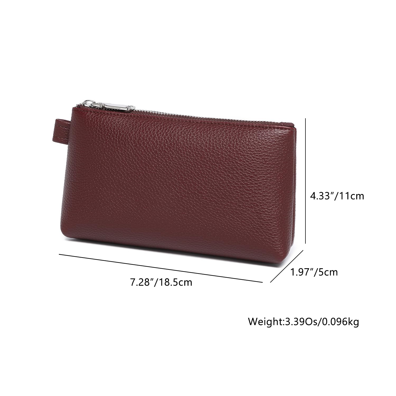 YONBEN Small Makeup Bag for Purse, Leather Cosmetic (Caramel Color)