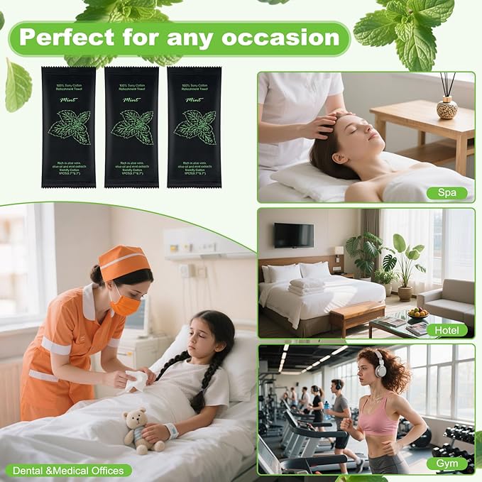 Hot or Cold Moist Cotton Towel Bulk Moist Towelettes Individually Wrapped