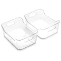 BINO Plastic Storage Bins - Small 2 Pack, White - THE SOHO COLLECTION - Pantry Organizers and Fridge Organizer