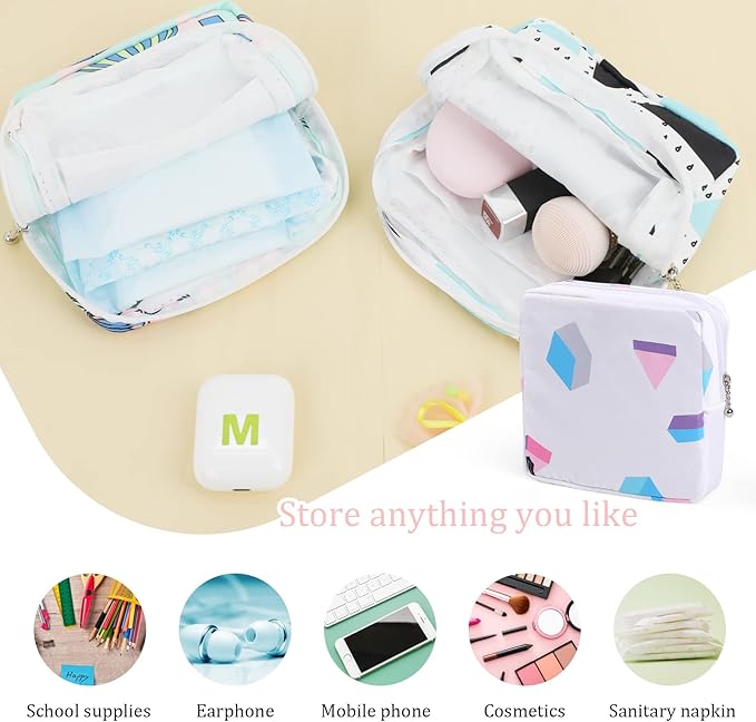 Vin Beauty 3pcs Period Bag,Period Pouch,Sanitary Napkin Storage Bag, Portable Reusable Menstrual Pads Bags,Tampon Storage Pouch for Women Teen Girls,pad Bag,Feminine Care,tampons Holder for Purse