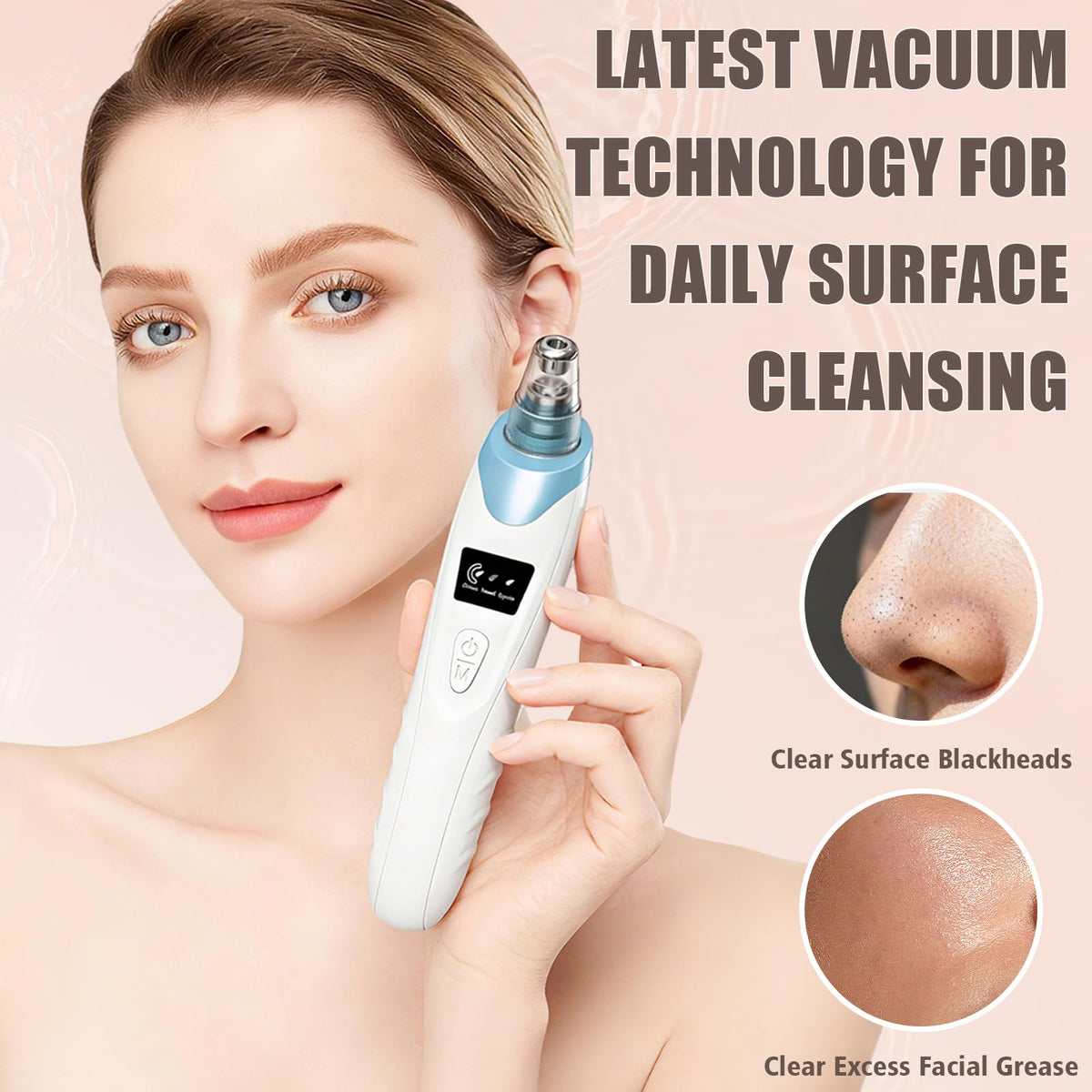 Blackhead Remover Pore Vacuum,Facial Pore Cleaner Blackhead Vacuum (Black)