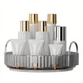 YCIA&DONE 360 Rotating Makeup Organizer and Storage for Vanity Countertop 1 Tier, High Capacity Cosmetic Skincare Perfume Organizers for Dresser Bathroom Fridge Lazy Susan (Smoky Gray)