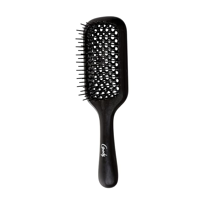 Planet Goody Ocean Rescue Vented Paddle Brush – Black Detangling Brush for All Hair Types, Flexible Bristles, Ouchless Design, Speeds Up Drying, Ideal for Wet or Dry Hair & Styling